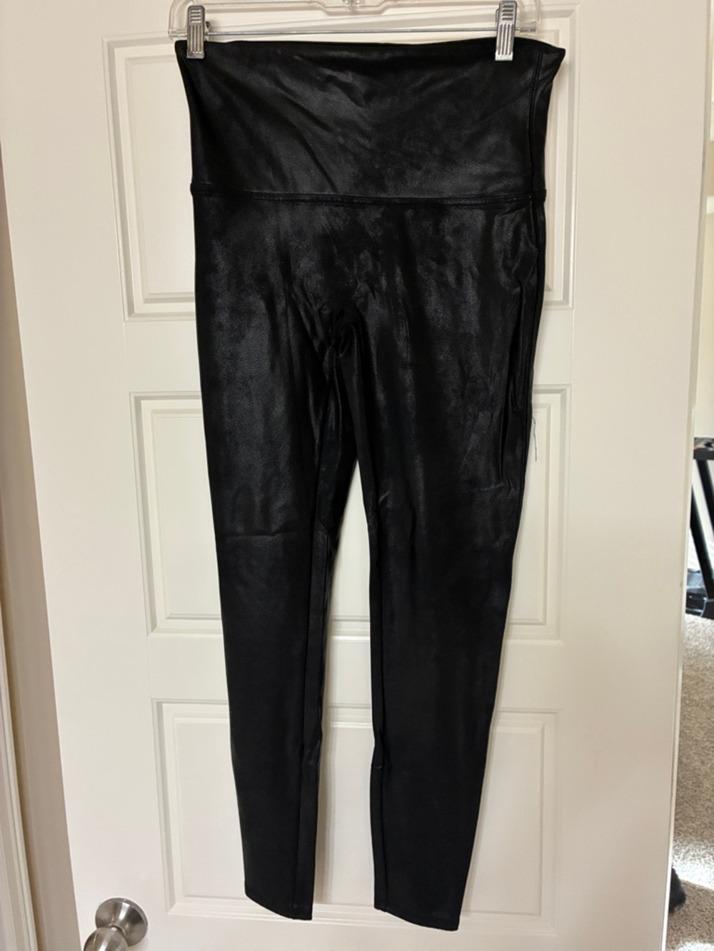 Spanx Black Faux Leather High-Waist Leggings
